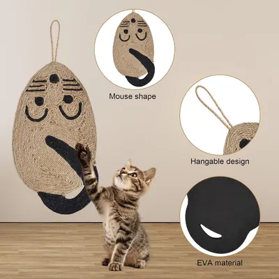 PetTribes Tapis Griffoir Souris Suspendu pour Chat
