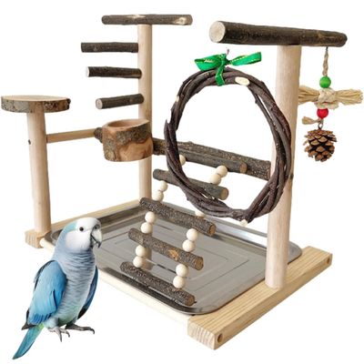 PetTribes Aire de Jeu Portable pour Perroquet et Perruche avec Jouets