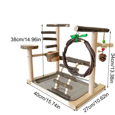 PetTribes Aire de Jeu Portable pour Perroquet et Perruche avec Jouets