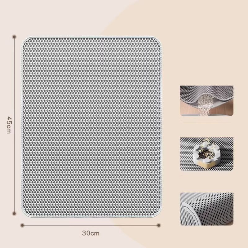 PetTribes Tapis litière chat lavable - Anti-projection nid d'abeille