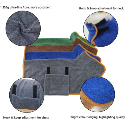 PetTribes Peignoir Séchant pour Chien - Séchage Rapide et Absorbant