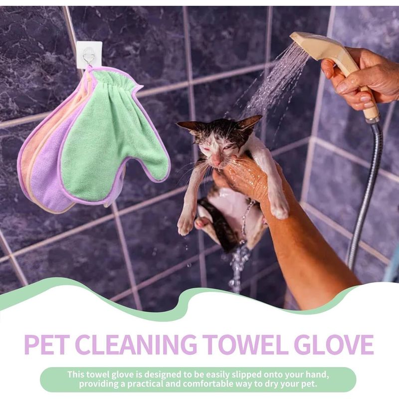 PetTribes Gants de toilette super absorbants pour animaux