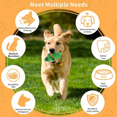 PetTribes Jouet à Mâcher avec Porte-Stick pour Chien - Nettoyant Dentaire