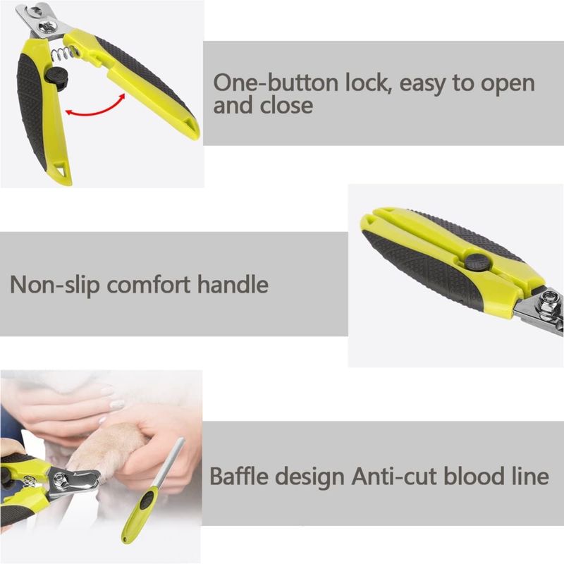 PetTribes Coupe-ongles professionnel chien/chat - Acier inoxydable