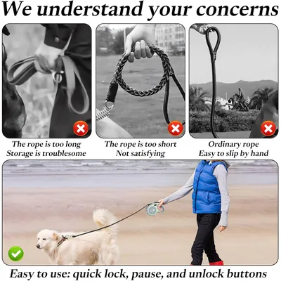 PetTribes Laisse chien rétractable 5m - Poignée ergo & frein instantané