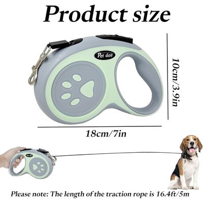 PetTribes Laisse chien rétractable 5m - Poignée ergo & frein instantané