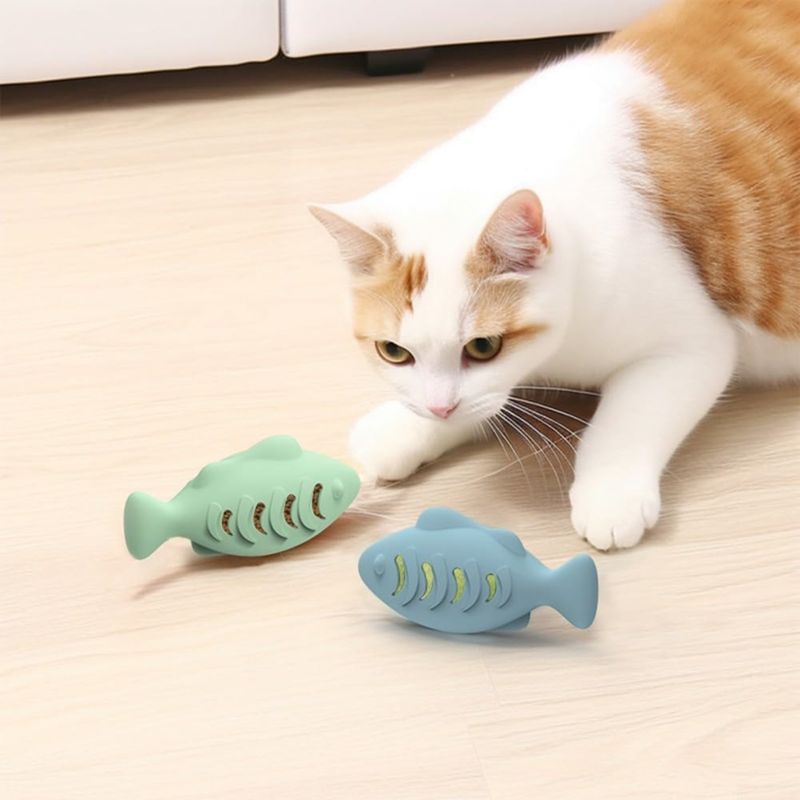PetTribes Jouet Dentaire Poisson pour Chat - Lot de 2