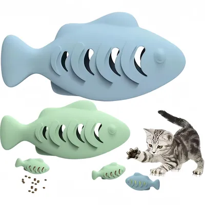 PetTribes Jouet Dentaire Poisson pour Chat - Lot de 2