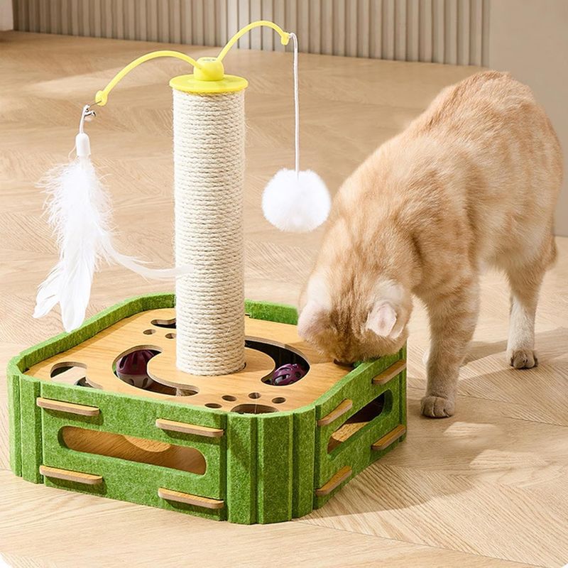 PetTribes Arbre à chat sisal - Jouet & exercice combinés