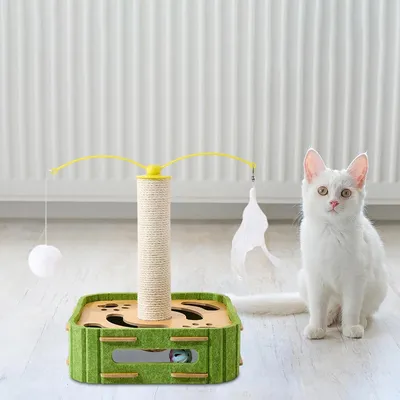 PetTribes Árbol rascador de sisal para gatos: juguete ejercicio combinados