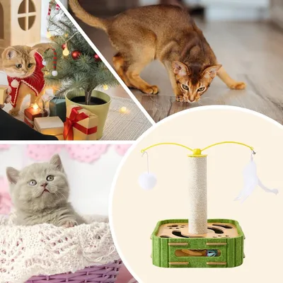 PetTribes Árbol rascador de sisal para gatos: juguete ejercicio combinados