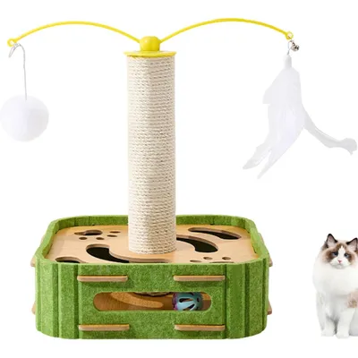 PetTribes Árbol rascador de sisal para gatos: juguete ejercicio combinados