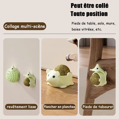 PetTribes Jouet Murale 2-en-1 Chat - Lèche & Griffe - Hérisson