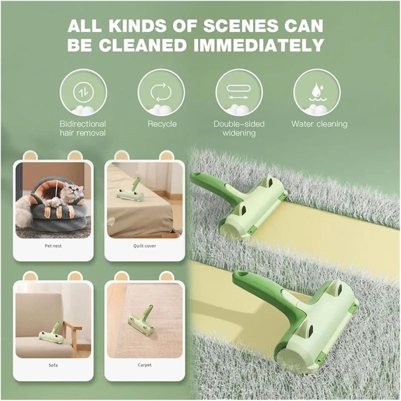 PetTribes Brosse anti-poils autonettoyante - Pour tapis, canapés et habits
