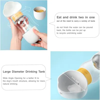 PetTribes Bouteille chien 2en1 - Eau + nourriture, portable & étanche