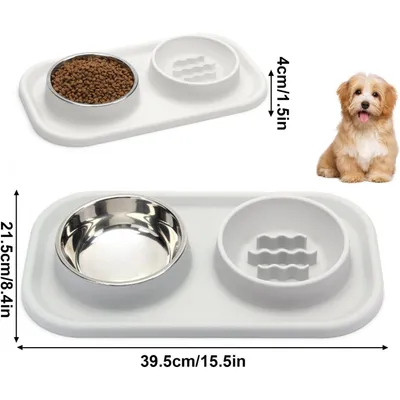 PetTribes Comederos mascotas silicona acero inoxidable - Soporte estable