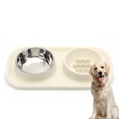 PetTribes Comederos mascotas silicona acero inoxidable - Soporte estable