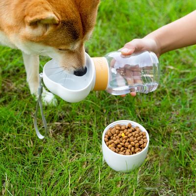 PetTribes Bouteille chien 2en1 - Eau + nourriture, portable & étanche
