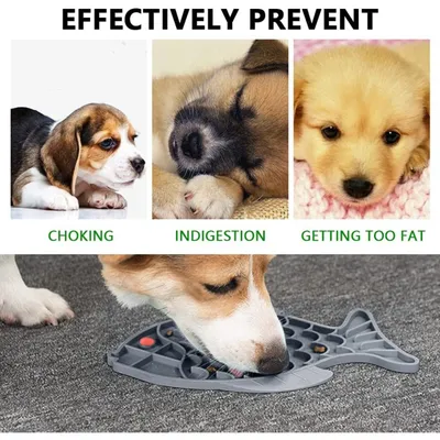 PetTribes Bol repas lent 100% silicone - Pour pets gloutons (Gris)