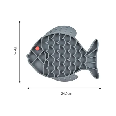 PetTribes Bol repas lent 100% silicone - Pour pets gloutons (Gris)