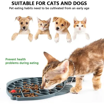 PetTribes Cuenco de silicona 100% alimentación lenta - gases voraces (Gris)