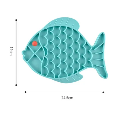 PetTribes Bol repas lent 100% silicone - Pour pets gloutons ( Bleu)