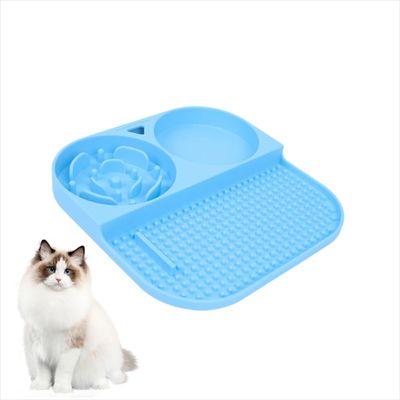 PetTribes Tapis à lécher - Alimentation lente (Couleur bleue)