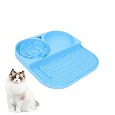PetTribes Tapis à lécher - Alimentation lente (Couleur bleue)