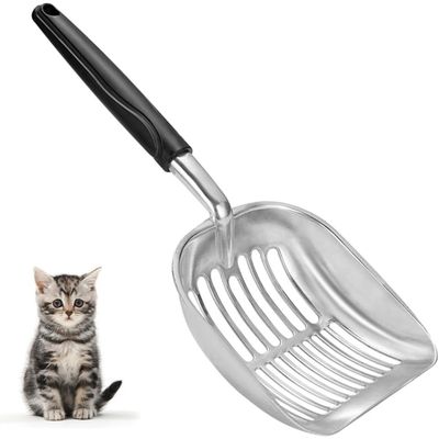 PetTribes Pelle à litière en métal pour chat - Noir - Robuste