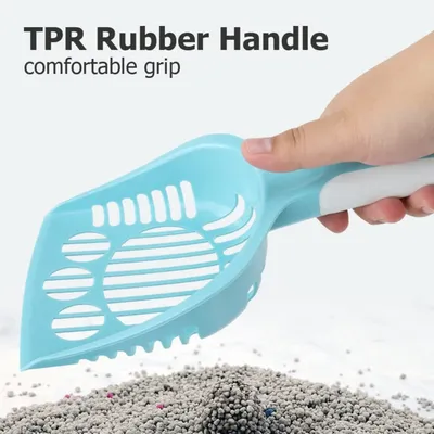 PetTribes Pala ergonómica para arena de gato - Fácil limpieza