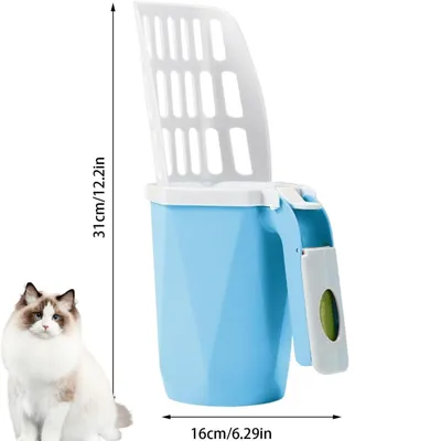 PetTribes Pelle à litière pour chat - Avec support de rangement