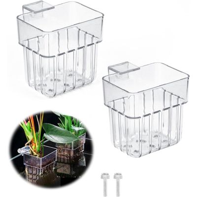 PetTribes Support pour plantes d'aquarium - 2 pièces acrylique transparent