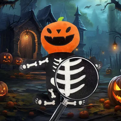 PetTribes Jouet chien Halloween - Citrouille & squelette couineurs, solide