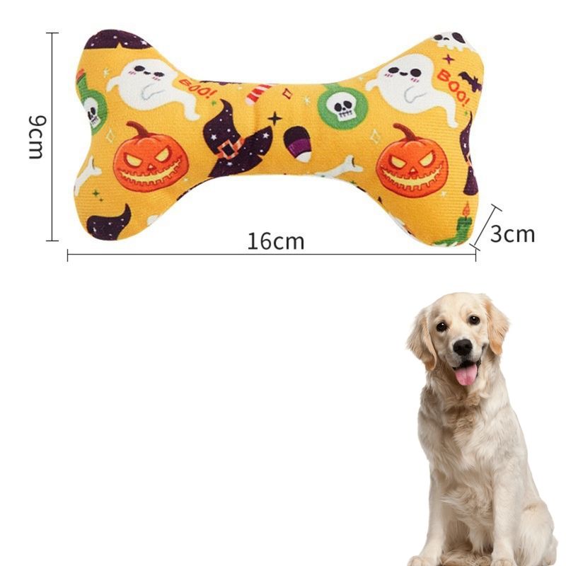 PetTribes Lot de 4 jouets Halloween pour chien - Peluche couineuse