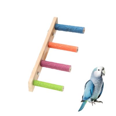 PetTribes Échelle en Bois pour Perruches - Jeu et Affûtage Griffes