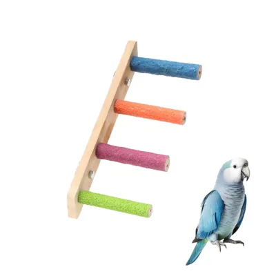PetTribes Échelle en Bois pour Perruches - Jeu et Affûtage Griffes