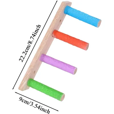 PetTribes Échelle en Bois pour Perruches - Jeu et Affûtage Griffes