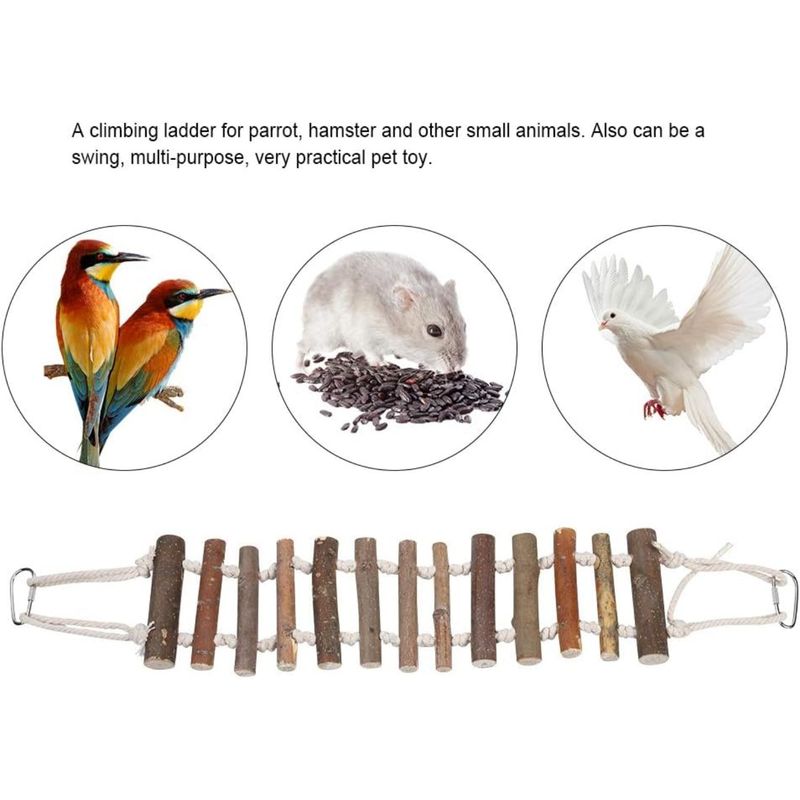 PetTribes Balançoire-échelle en corde pour oiseaux