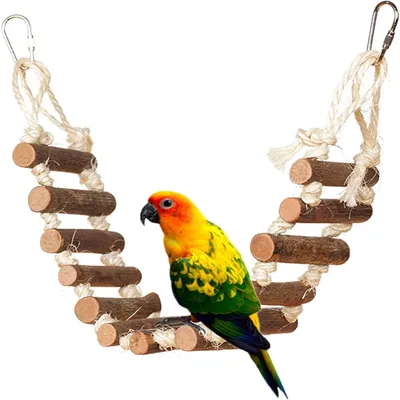 PetTribes Balançoire-échelle en corde pour oiseaux