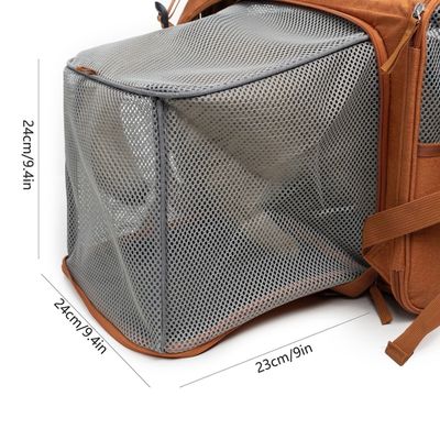PetTribes Mochila pour pets avec poche et ventilation - Marron