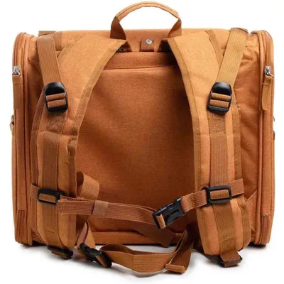 PetTribes Mochila pour pets avec poche et ventilation - Marron