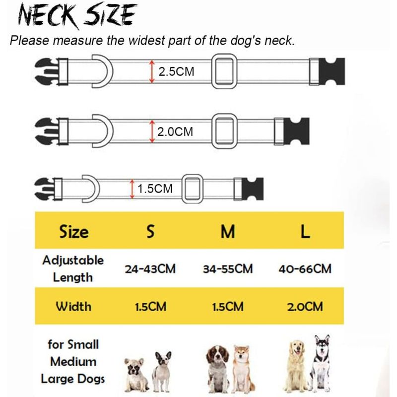 PetTribes Collier chien/chat réglable - Anti-étranglement (S, Bleu/Jaune)