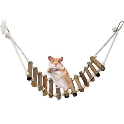 PetTribes Pont & échelle lézard - Bois naturel + corde