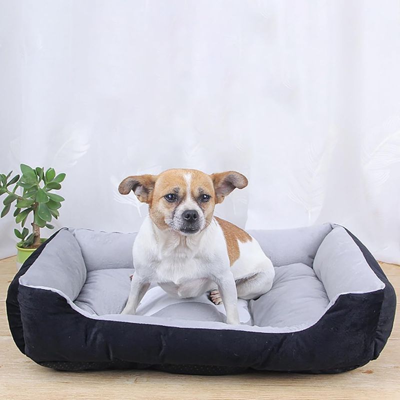 PetTribes Lit orthopédique pour chien - antidérapant & lavable - Noir L