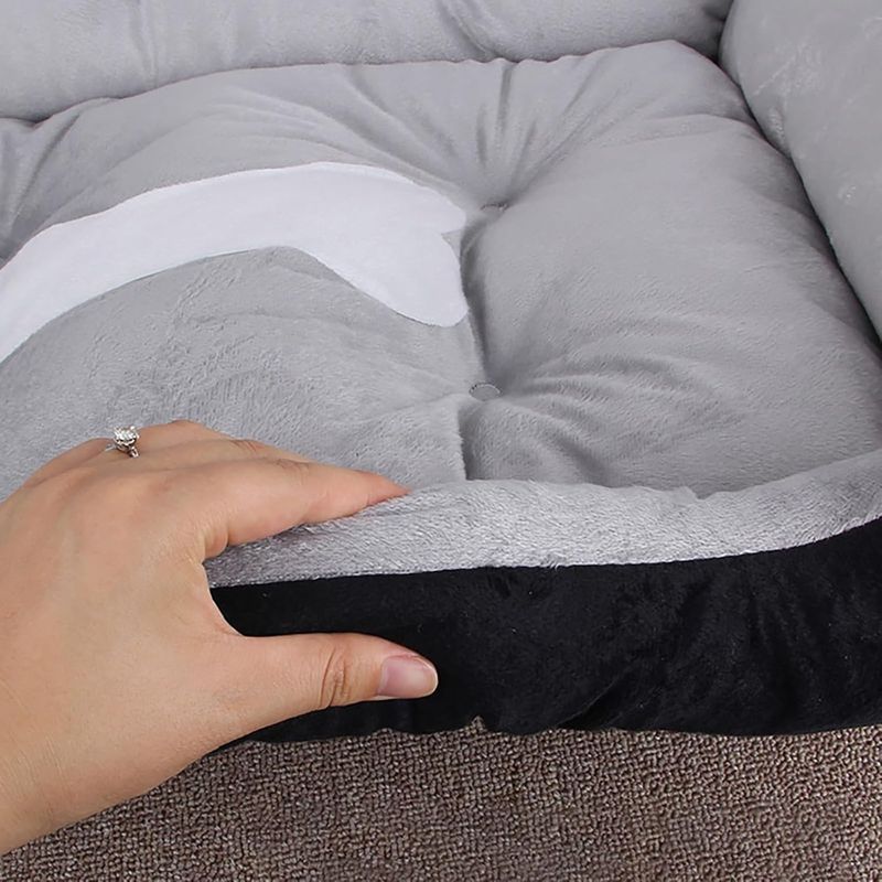 PetTribes Lit orthopédique pour chien - antidérapant & lavable - Noir XS