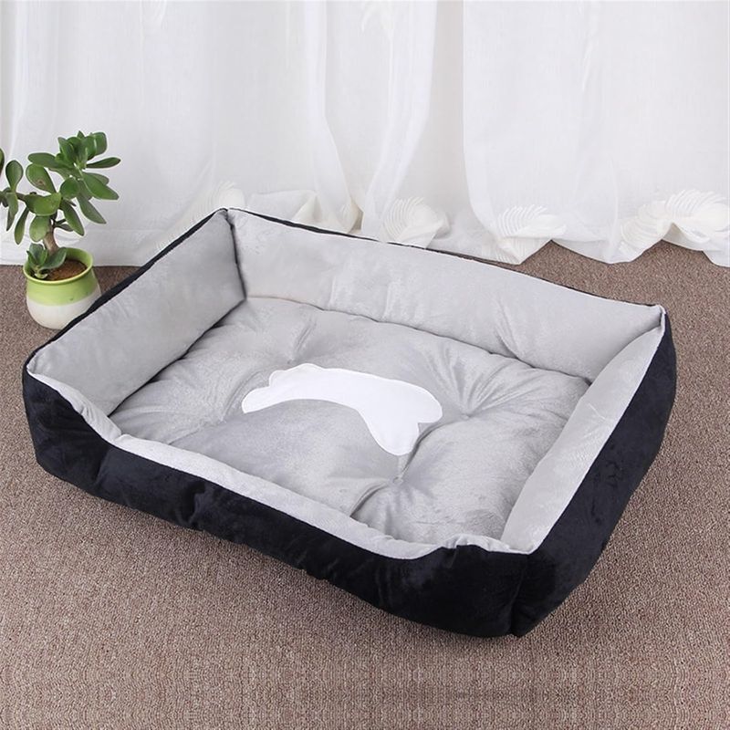 PetTribes Lit orthopédique pour chien - antidérapant & lavable - Noir XS