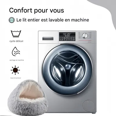 IntiMeg Lit rond en peluche pour chat
