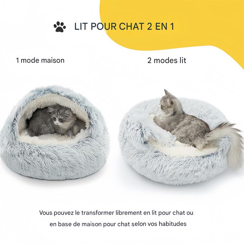 IntiMeg Lit rond en peluche pour chat