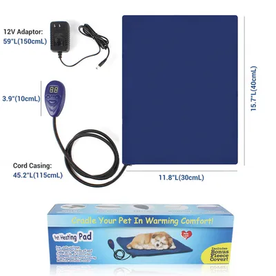 IntiMeg Cojín eléctrico calefactable para perros con temporizador