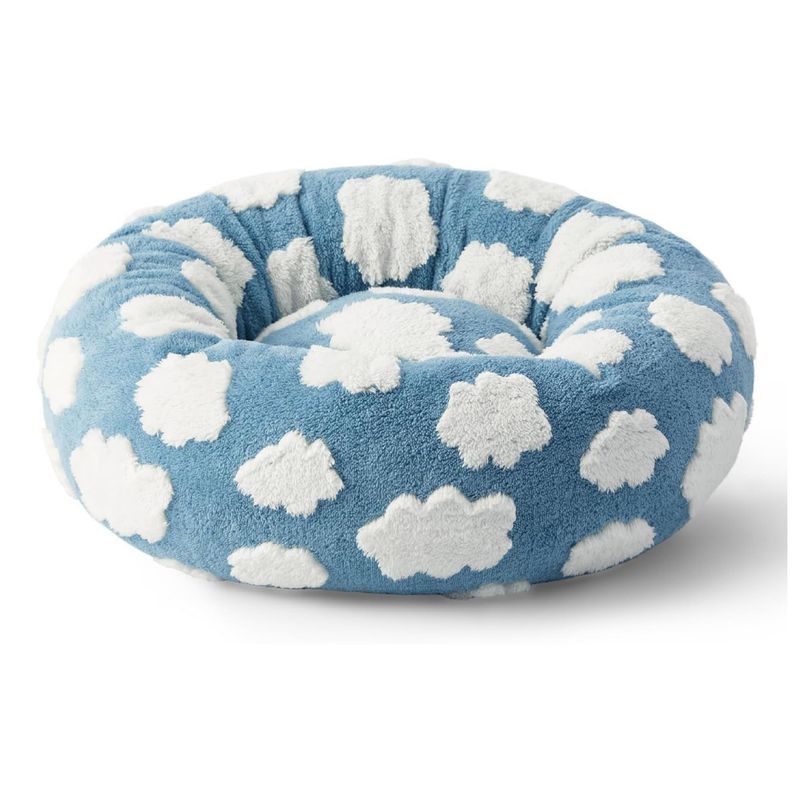 IntiMeg Panier rond pour chien et chat,nuages ​​blancs